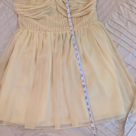 Lipsy London yellow strapless chiffon mini dress sz 12 nwt - Picture 5 of 6